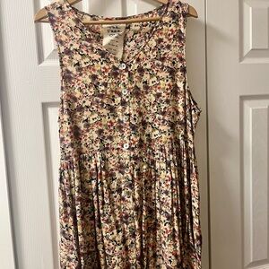 We The Free Floral Sleeveless Button Babydoll Dress